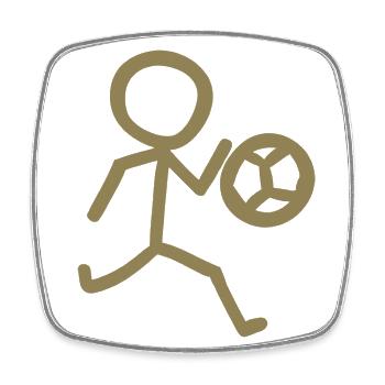 Footballer Minimalist - Square fridge magnet - white - Front