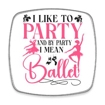 Ballet Dancer Dance Girl Ballerina - Square fridge magnet - white - Front