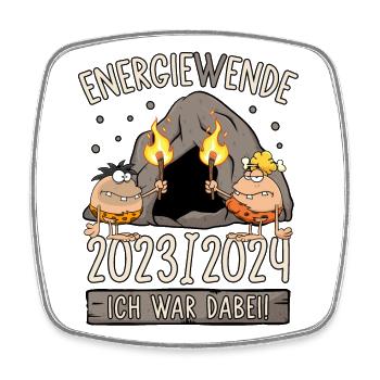Energiewende 2023/2024 Ich war dabei Stromausfall - Viereckiger Kühlschrankmagnet - Weiß - Vorne