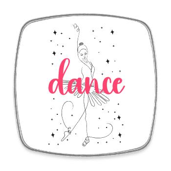 Ballet Dancer Dance Girl Ballerina - Square fridge magnet - white - Front