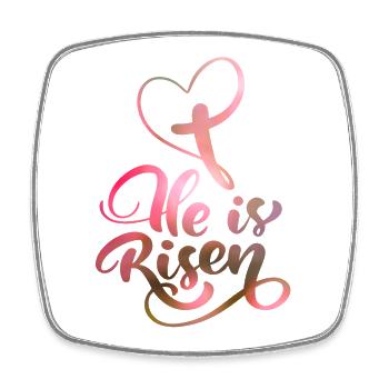 Easter Jesus Christ Resurrection Saying - Square fridge magnet - white - Front
