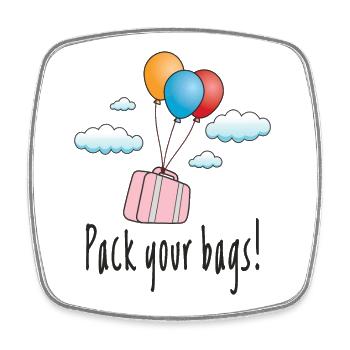 Pack your bags, off on vacation - Square fridge magnet - white - Front