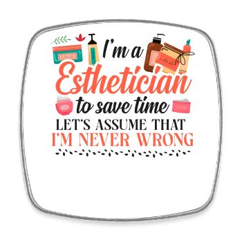 Cute Licensed Esthetician Skincare - Square fridge magnet - white - Front