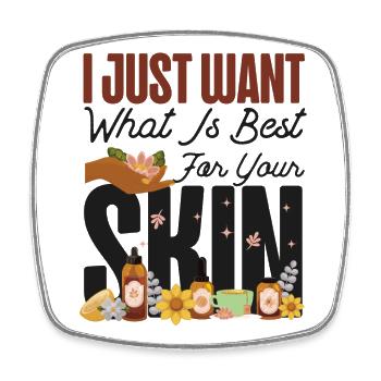 Cute Licensed Esthetician Skincare - Square fridge magnet - white - Front