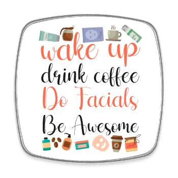 Cute Esthetician Skincare - Square fridge magnet - white - Front