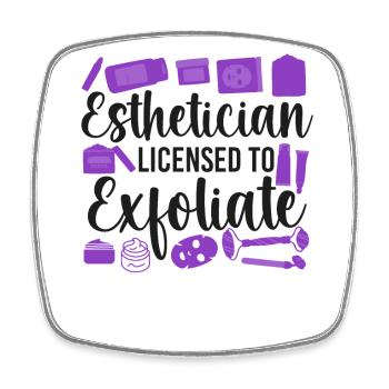 Cute Licensed Esthetician Skincare - Square fridge magnet - white - Front