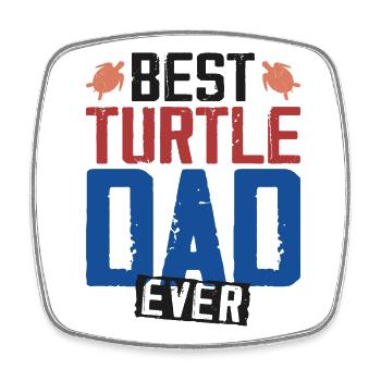 Sea Turtle Tortoise Dad Best - Viereckiger Kühlschrankmagnet - Weiß - Vorne