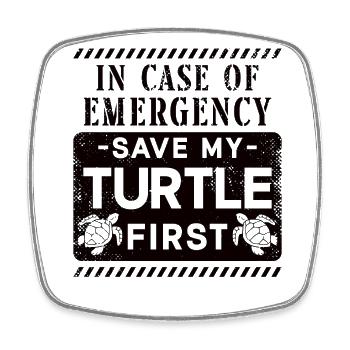 Sea Turtle Tortoise In Case Of - Viereckiger Kühlschrankmagnet - Weiß - Vorne