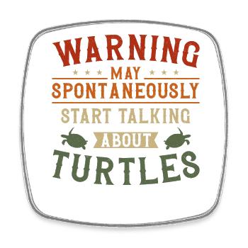 Sea Turtle Tortoise Warning May - Viereckiger Kühlschrankmagnet - Weiß - Vorne