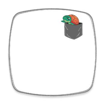 Sea Turtle Tortoise Pocket - Viereckiger Kühlschrankmagnet - Weiß - Vorne