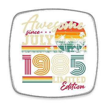 Juli 1985 Jahrgang Geburtstag Vintage Geschenk - Viereckiger Kühlschrankmagnet - Weiß - Vorne