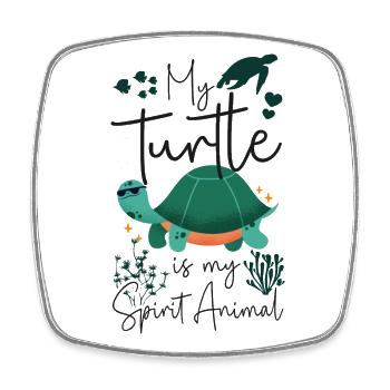 Sea Turtle Tortoise My Turtle Is - Square fridge magnet - white - Front