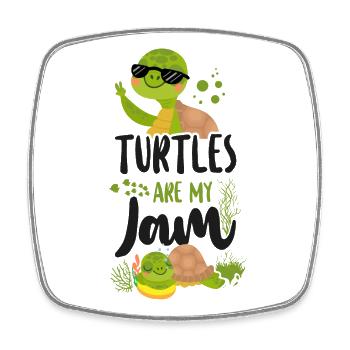 Sea Turtle Tortoise Sunglasses - Viereckiger Kühlschrankmagnet - Weiß - Vorne