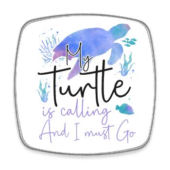 Tortue de mer Tortue Aquarelle Mon - Magnet carré - blanc - Devant