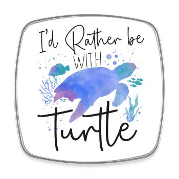 Sea Turtle Tortoise Watercolor I'd - Viereckiger Kühlschrankmagnet - Weiß - Vorne