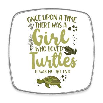 Sea Turtle Tortoise Once Upon A - Square fridge magnet - white - Front