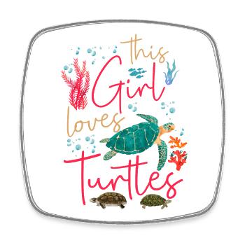 Sea Turtle Tortoise This Girl - Viereckiger Kühlschrankmagnet - Weiß - Vorne