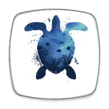 Sea Turtle Tortoise - Viereckiger Kühlschrankmagnet - Weiß - Vorne