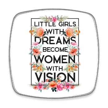 Feminist Flower Floral Little - Square fridge magnet - white - Front