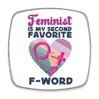 Féministe Cœur Féministe est mon - Magnet carré - blanc - Devant
