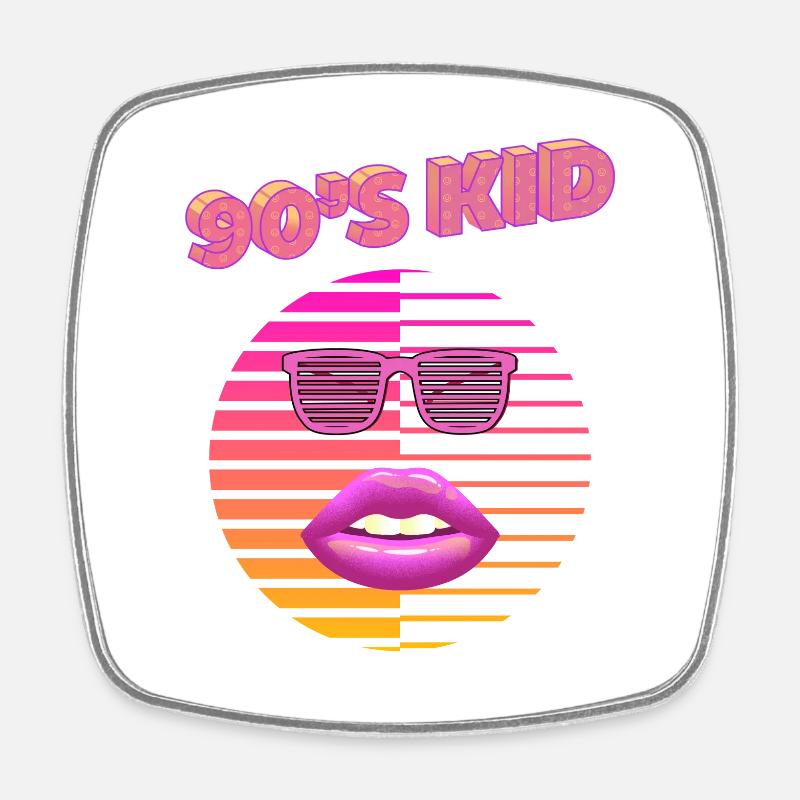 90´s KID - Viereckiger Kühlschrankmagnet - Weiß