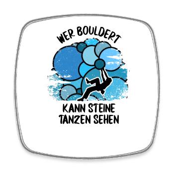 Vintage Bouldern Boulderer Klettern Kletterer - Viereckiger Kühlschrankmagnet - Weiß - Vorne