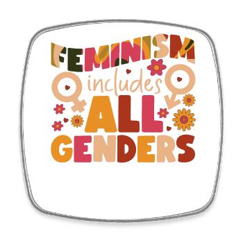 Feminist Feminism Includes All - Square fridge magnet - white - Front
