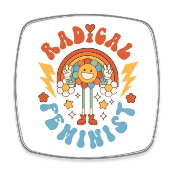 Feminist Radical Feminist - Square fridge magnet - white - Front
