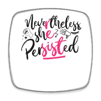 Feminist Nevertheless She - Viereckiger Kühlschrankmagnet - Weiß - Vorne