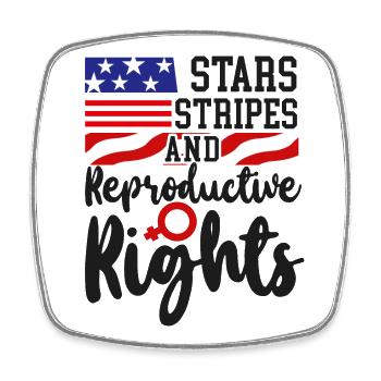 Feminist Stars Stripes & - Square fridge magnet - white - Front