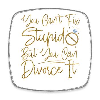 Happy Divorce Party You Can't Fix - Viereckiger Kühlschrankmagnet - Weiß - Vorne