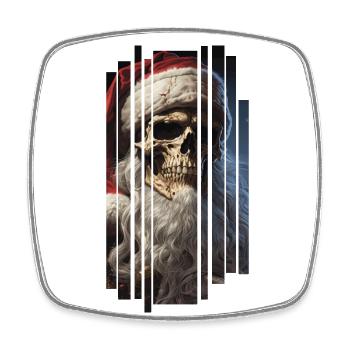 Dark Spell: Le crâne du Père Noël Crâne - Magnet carré - blanc - Devant