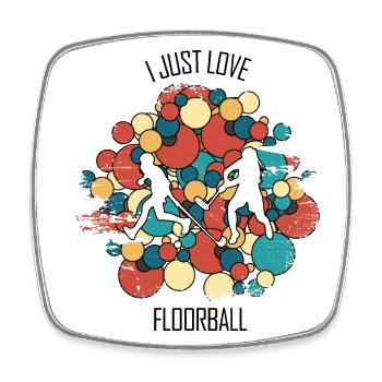 Floorball, Floorball, Hockey sur gazon, Hockey en salle - Magnet carré - blanc - Devant
