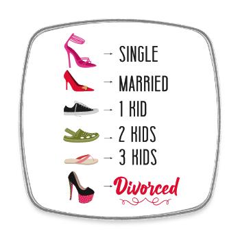 Happy Divorce Party Single Married - Viereckiger Kühlschrankmagnet - Weiß - Vorne