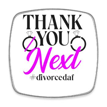 Happy Divorce Party Thank You Next - Viereckiger Kühlschrankmagnet - Weiß - Vorne