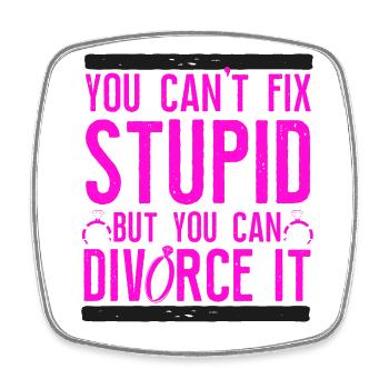 Happy Divorce Party You Can't Fix - Viereckiger Kühlschrankmagnet - Weiß - Vorne