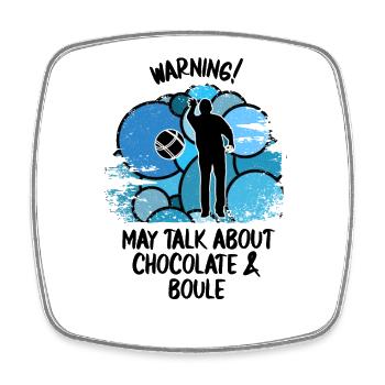 Boule Petanque Boccia Boules Chocolate - Square fridge magnet - white - Front