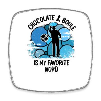 Boule Petanque Boccia Boules Chocolate - Square fridge magnet - white - Front
