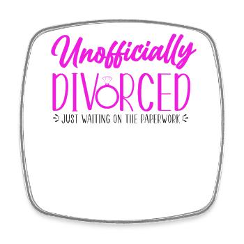 Happy Divorce Party Unofficially - Square fridge magnet - white - Front