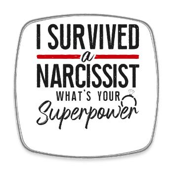 Happy Divorce Party I Survived A - Square fridge magnet - white - Front