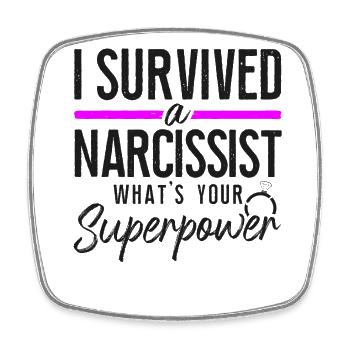 Happy Divorce Party I Survived A - Square fridge magnet - white - Front