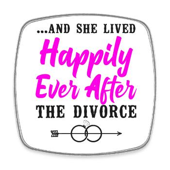 Bonne fête de divorce ... Et elle a vécu - Magnet carré - blanc - Devant