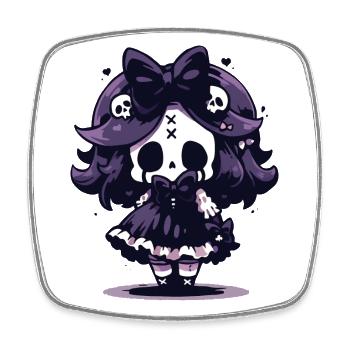 Cute Halloween Skeleton - Cute Scary Design - Square fridge magnet - white - Front