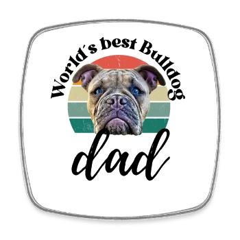 WORLD ́S BEST BULLDOG DAD ... Dog Dogs Bulldog - Square fridge magnet - white - Front