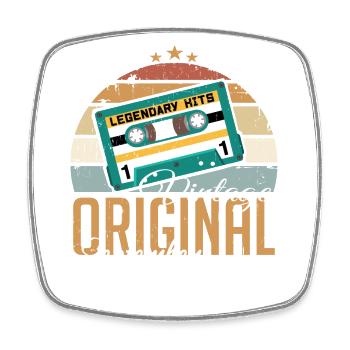 September 2010 Born Vintage Birthday Retro - Square fridge magnet - white - Front