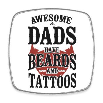 Beard Lover Bearded Man Dad - Square fridge magnet - white - Front