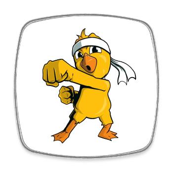 Karaté Poussin Arts Martiaux - Magnet carré - blanc - Devant