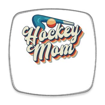 Maman de hockey sur gazon Maman de hockey rétro - Magnet carré - blanc - Devant