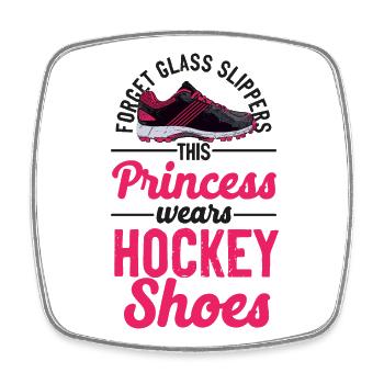 Field Hockey Forget Glass Slippers - Viereckiger Kühlschrankmagnet - Weiß - Vorne
