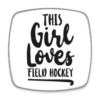 Field Hockey This Girl Loves Field - Viereckiger Kühlschrankmagnet - Weiß - Vorne